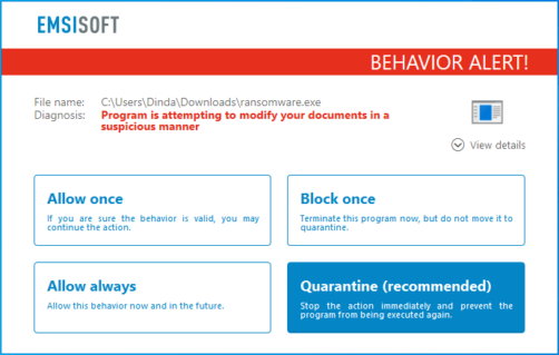 Blocked Ransomware Alert