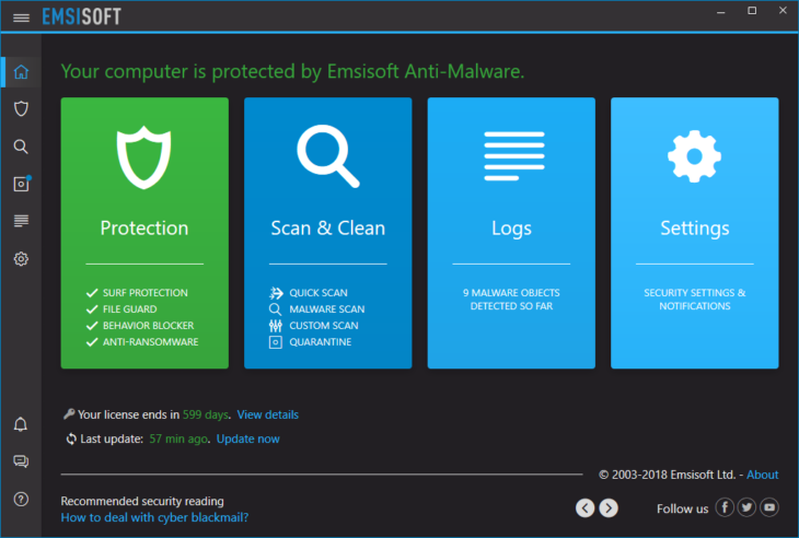 Emsisoft Anti-Malware Dark Mode