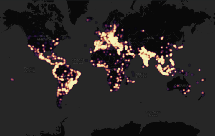 STOP djvu ID Ransomware submission heatmap