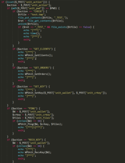 Command parsing function of WPUnitE 2.0 C2 plugin